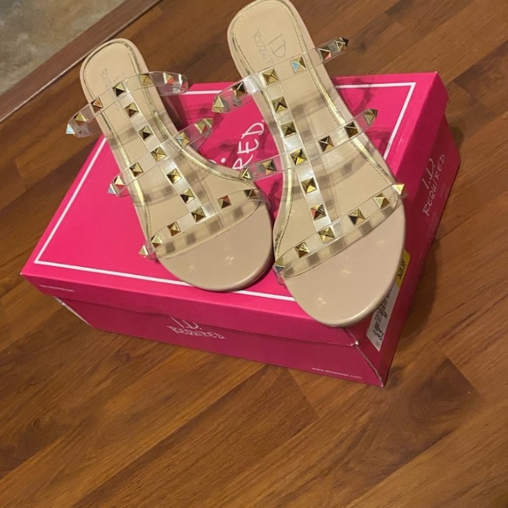 Studded Kitten Heel Sandals